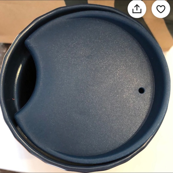 NEW STARBUCKS 2021 METALLIC BLUE SILVER SWIRL CERAMIC DOUBLE WALL TUMBLER 12oz - Picture 3 of 8